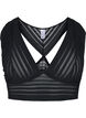 Soutien-gorge en mesh rayé, Black, Packshot image number 0