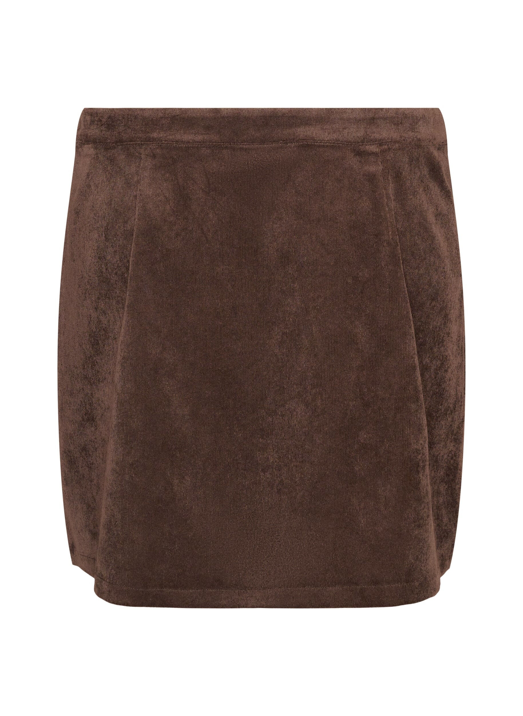 ZizziJupe courte en velours c&ocirc;tel&eacute; avec boutons-pression, Marron, Packshot image number 1