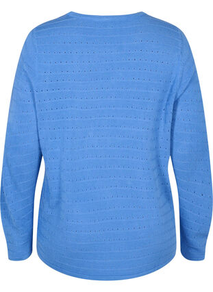 Pull en tricot avec col rond, Ultramarine, Packshot image number 1