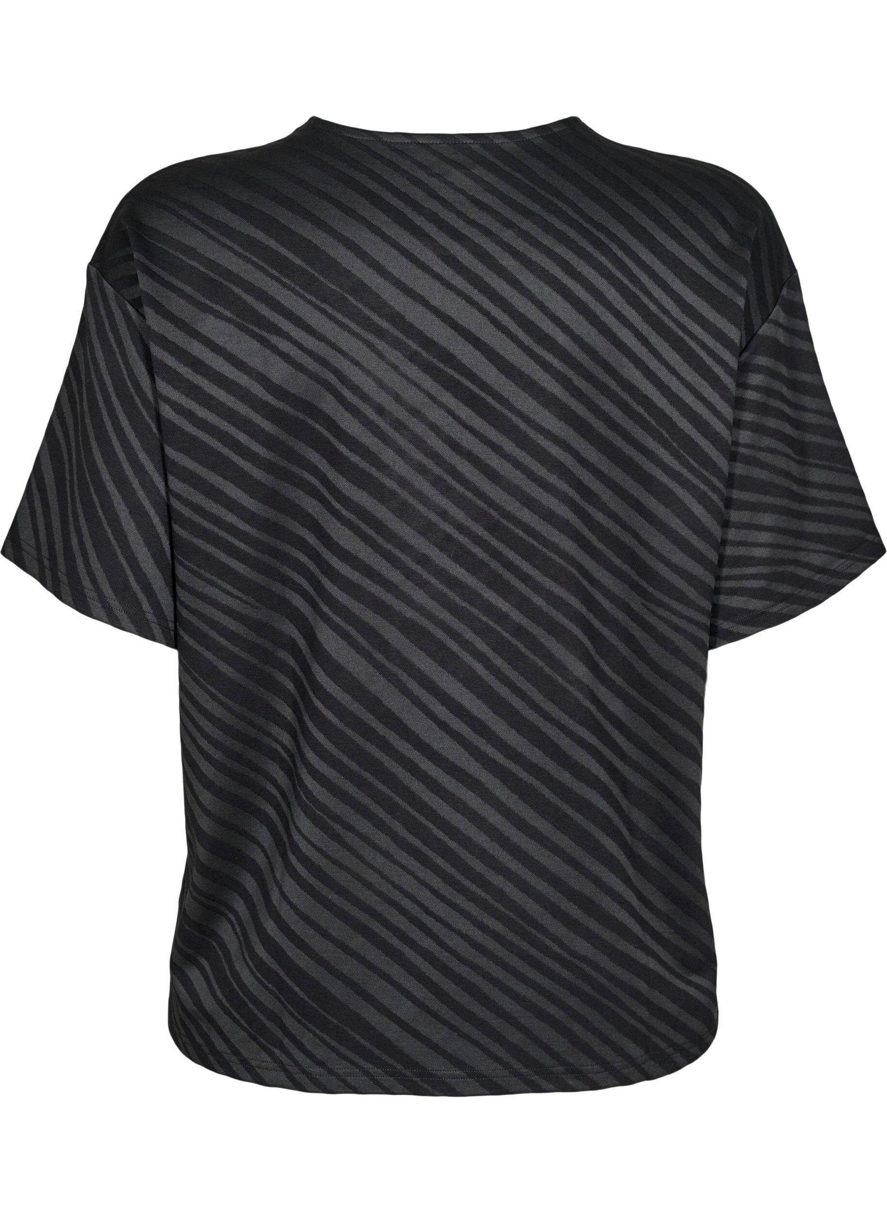 Zizzi Chemisier oversize avec motif, Noir, Packshot image number 1