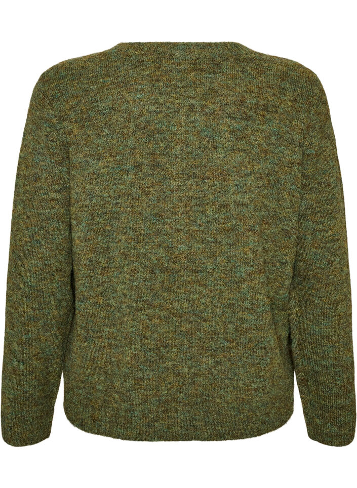 Pull ample &agrave; col rond, Vert fonc&eacute;, Packshot image number 1