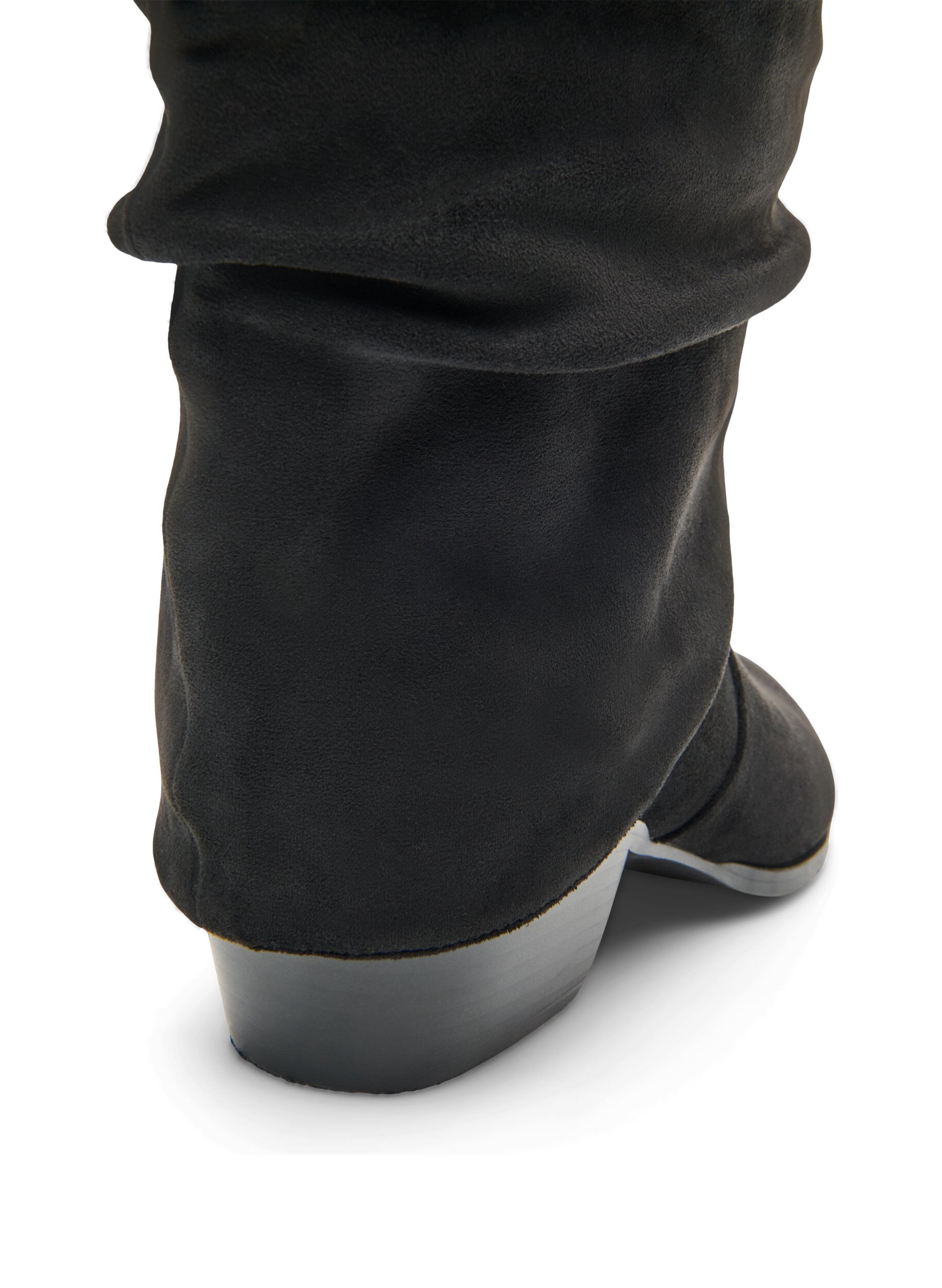 ZizziBotte haute en su&eacute;dine avec tige amovible, Noir, Packshot image number 3