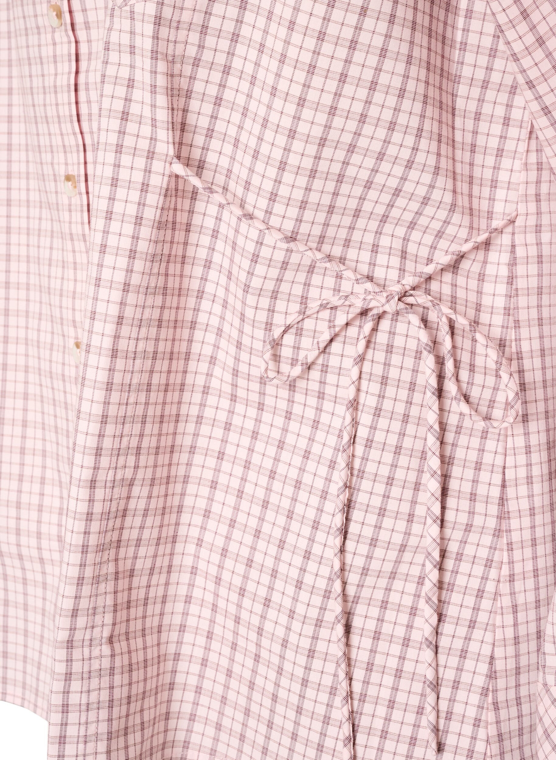 ZizziChemise ample &agrave; carreaux avec ceinture &agrave; nouer, Rose, Packshot image number 3