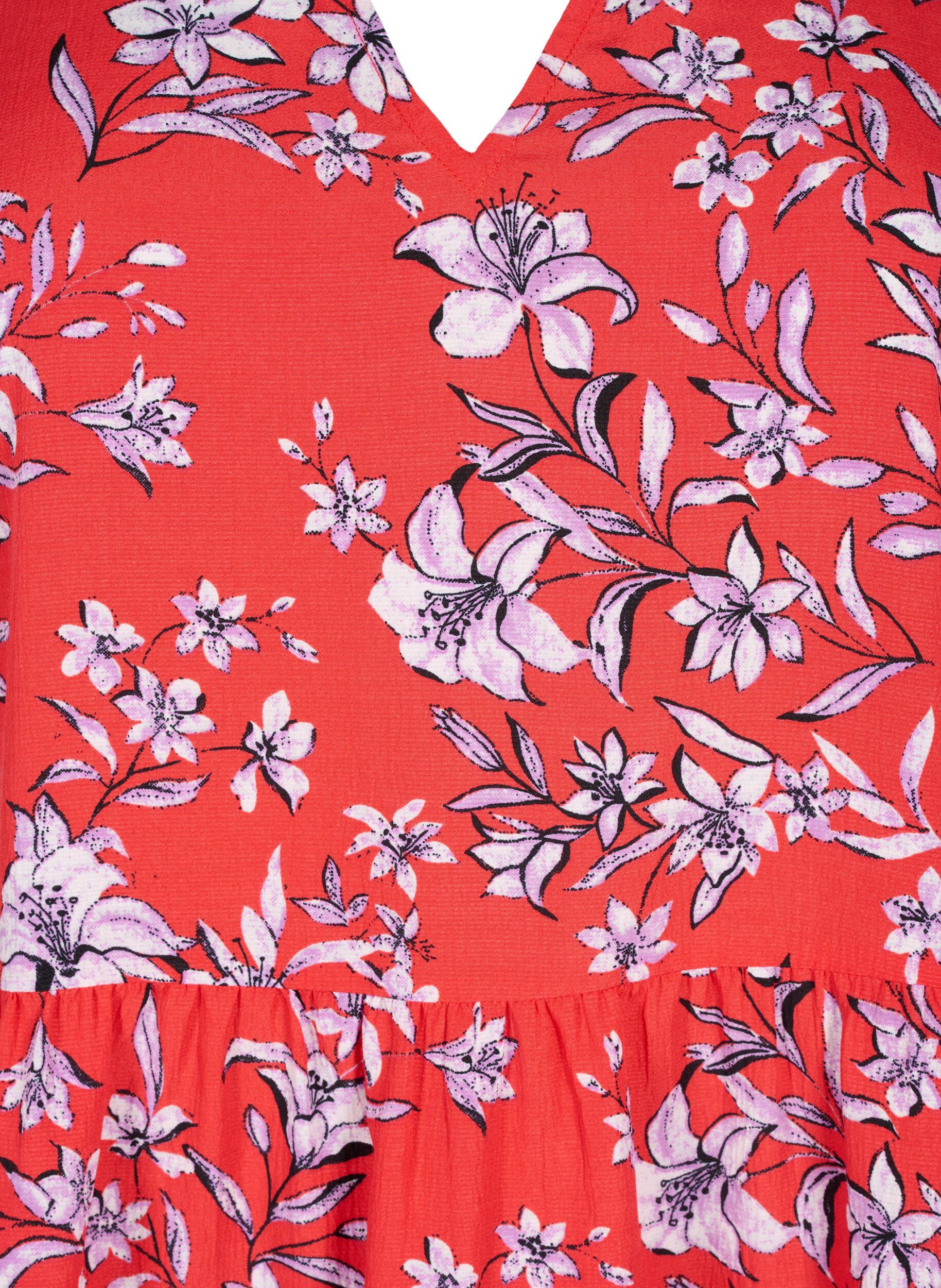 Zizzi FLASH - Robe trap&egrave;ze imprim&eacute;e, Poinsettia Flower, Packshot image number 2