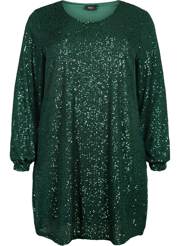 Robe courte à sequins et manches longues, Scarab, Packshot image number 0