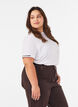 T-shirt en coton avec texte brod&eacute;, Blanc, Model image number 0