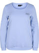 Sweat-shirt en coton avec impression de texte, Blue Heron, Packshot image number 0