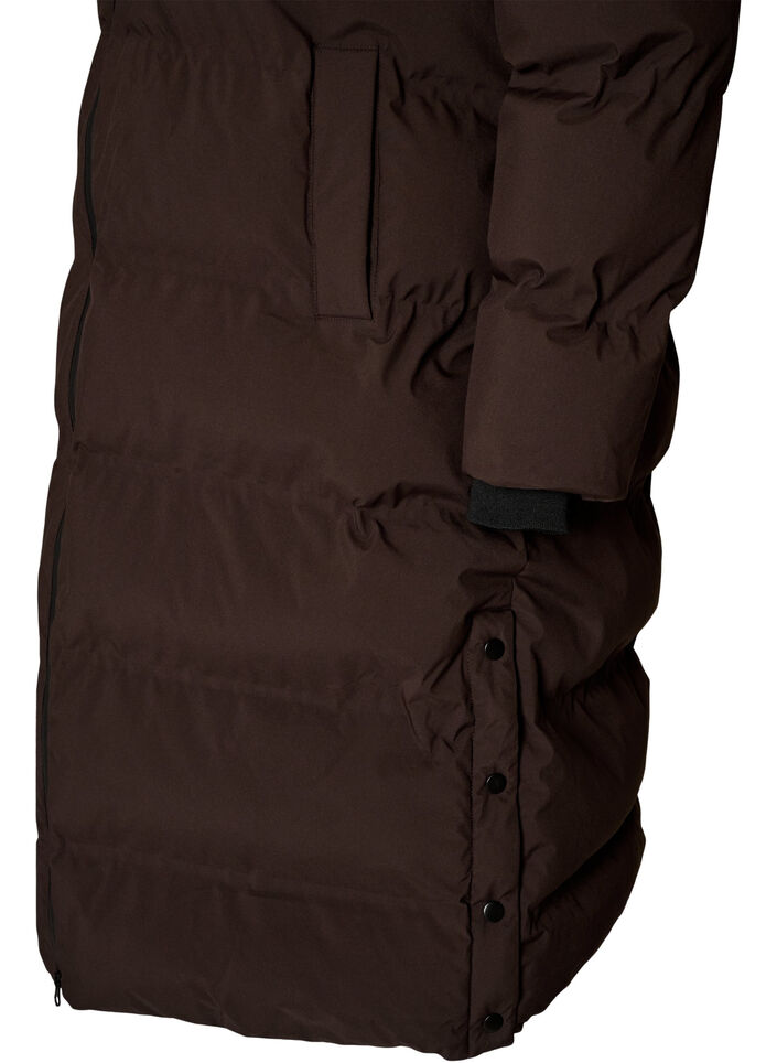 Manteau d'hiver long et matelass&eacute; avec capuche, Marron, Packshot image number 3