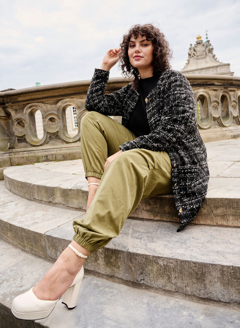 Pantalon ample avec élastique, Martini Olive, Image image number 0