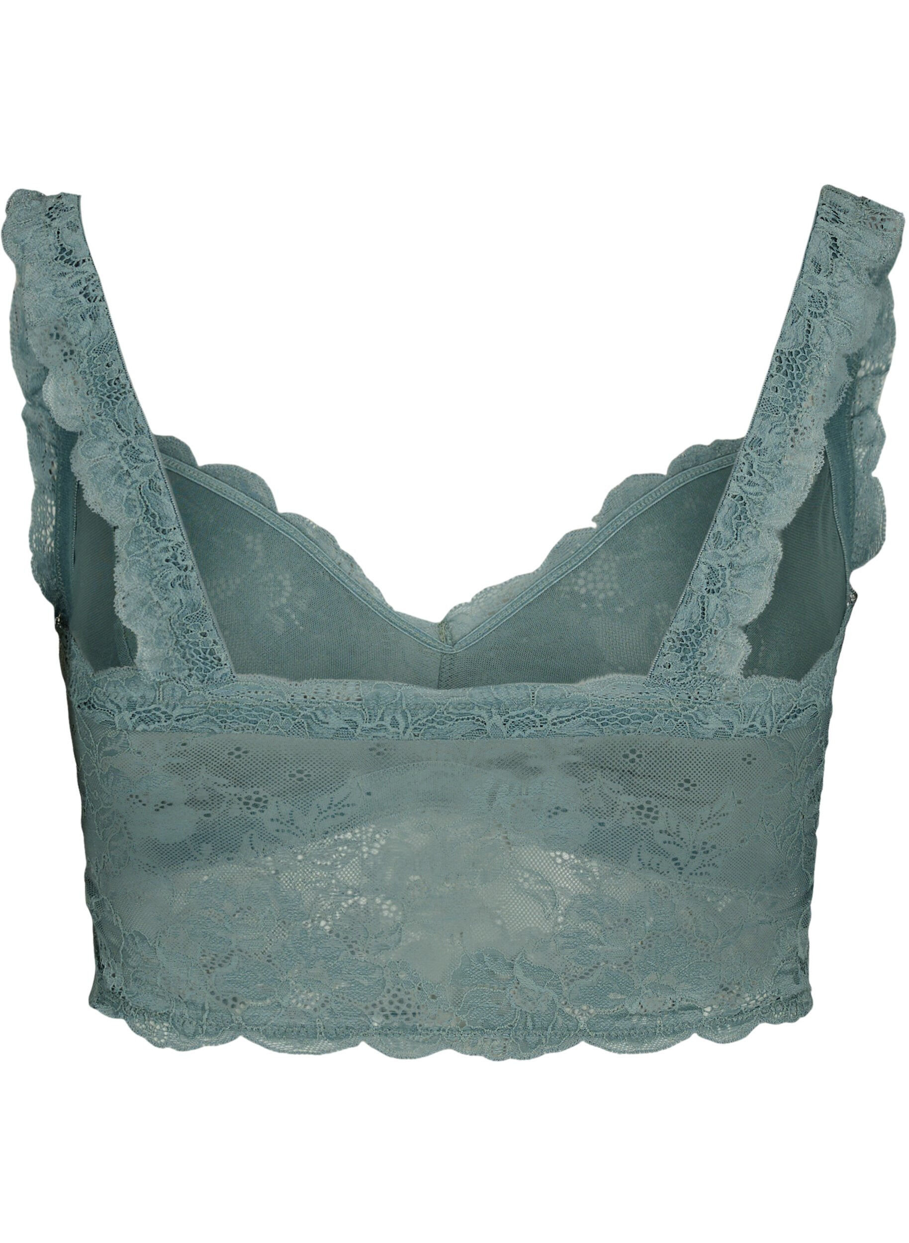Zizzi Bralette en dentelle sans armature, Balsam Green Ass, Packshot image number 1