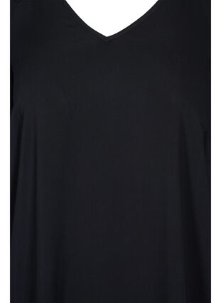 Robe en viscose avec encolure en V, Black, Packshot image number 2