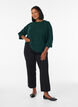 Blouse en maille &agrave; bords ondul&eacute;s, Vert fonc&eacute;, Model image number 1