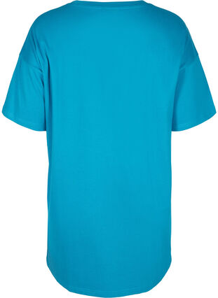 T-shirt long à manches courtes en coton, Fjord Blue, Packshot image number 1