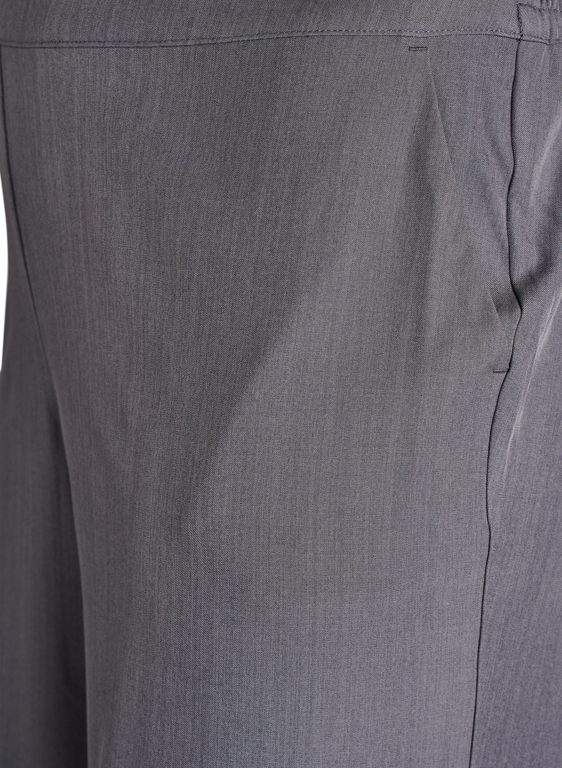 Zizzi Pantalon tailleur taille haute &agrave; jambes larges, Gris, Packshot image number 2