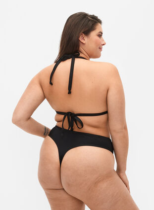 String bikini à taille normale, Black, Model image number 1