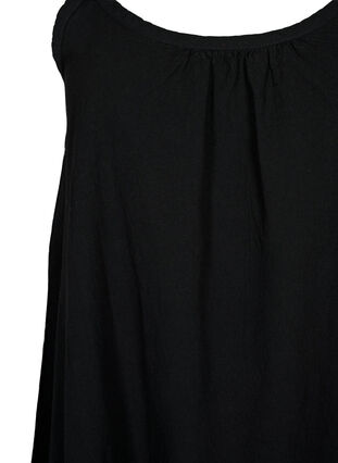 Robe en coton à fines bretelles et forme trapèze , Black, Packshot image number 2