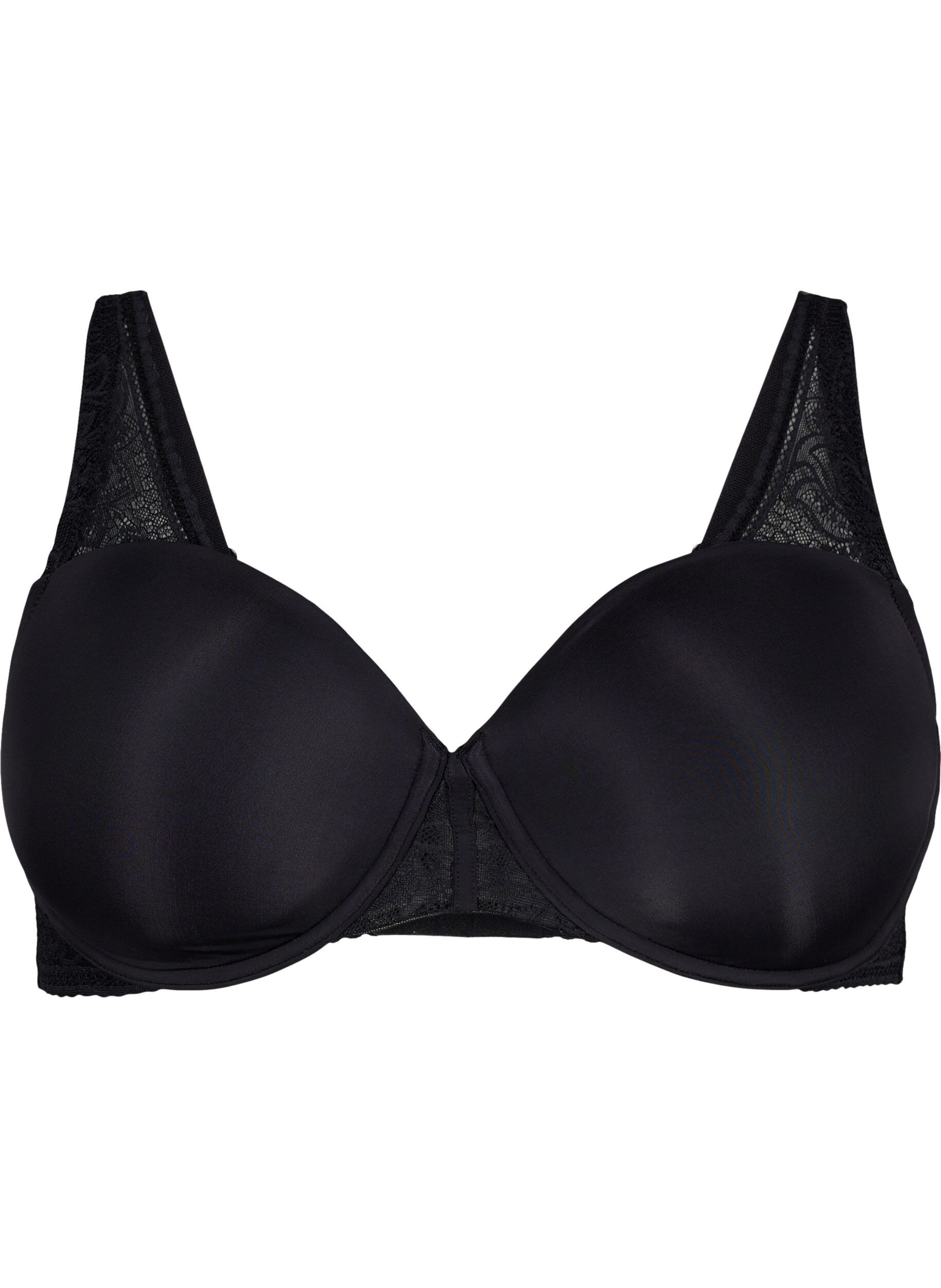 Zizzi Soutien-gorge moul&eacute; avec dentelle, Black, Packshot image number 0