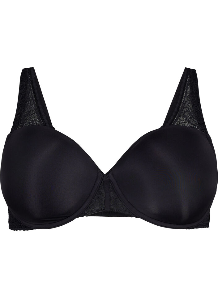 Soutien-gorge moulé avec dentelle, Black, Packshot image number 0