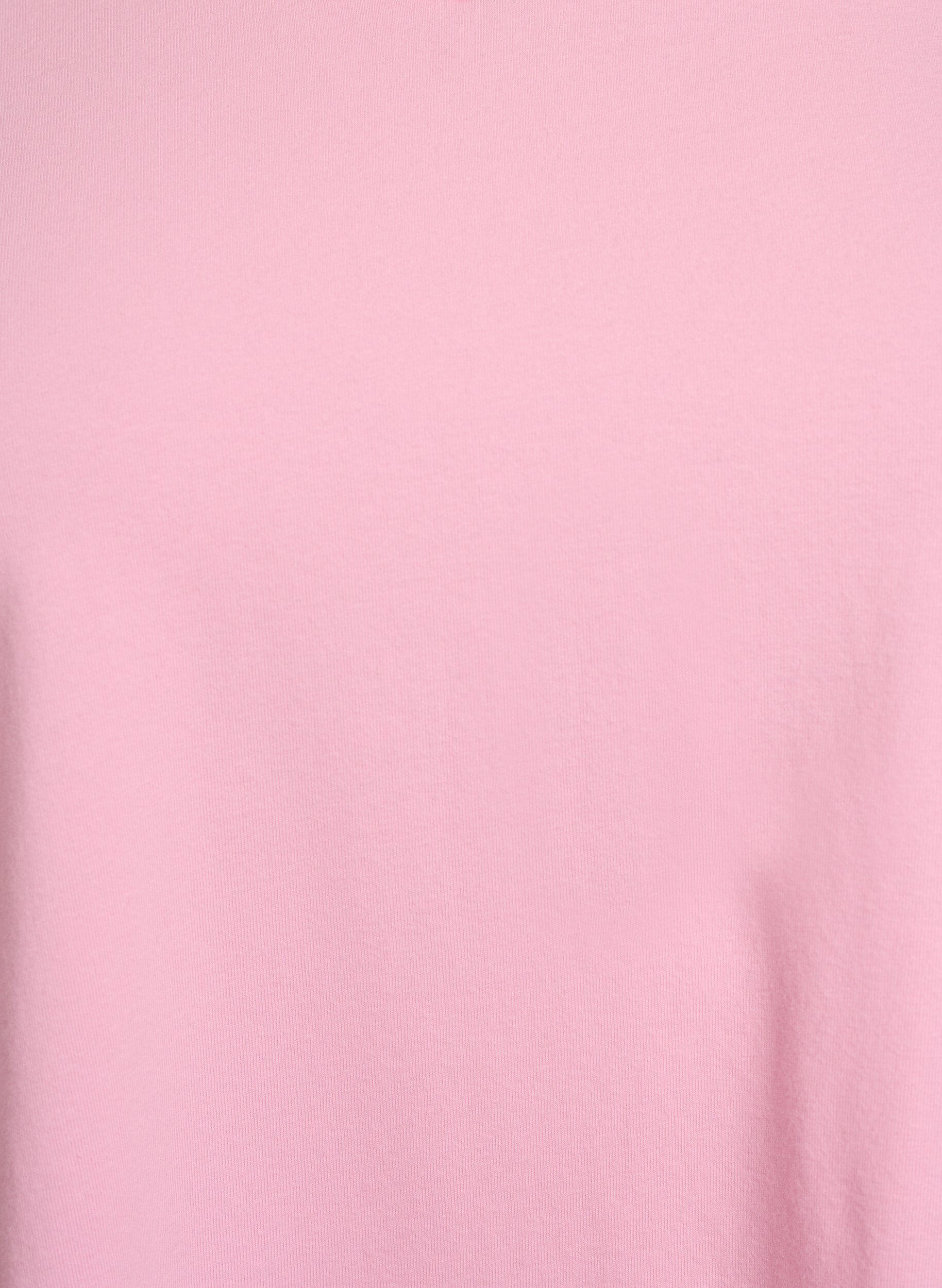 Zizzi T-shirt basic uni en coton, Rose, Packshot image number 2