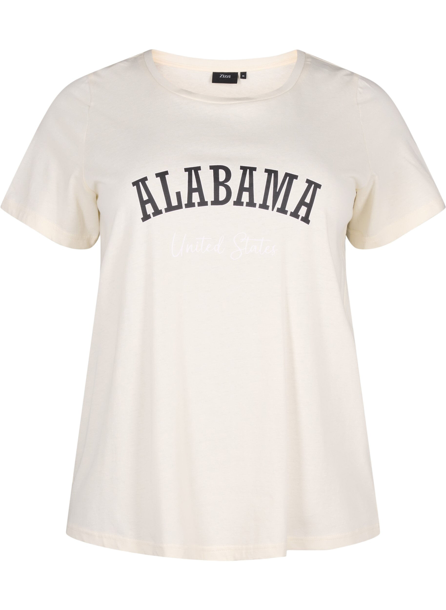 Zizzi T-shirt en coton avec texte, Antique W. Alabama, Packshot image number 0