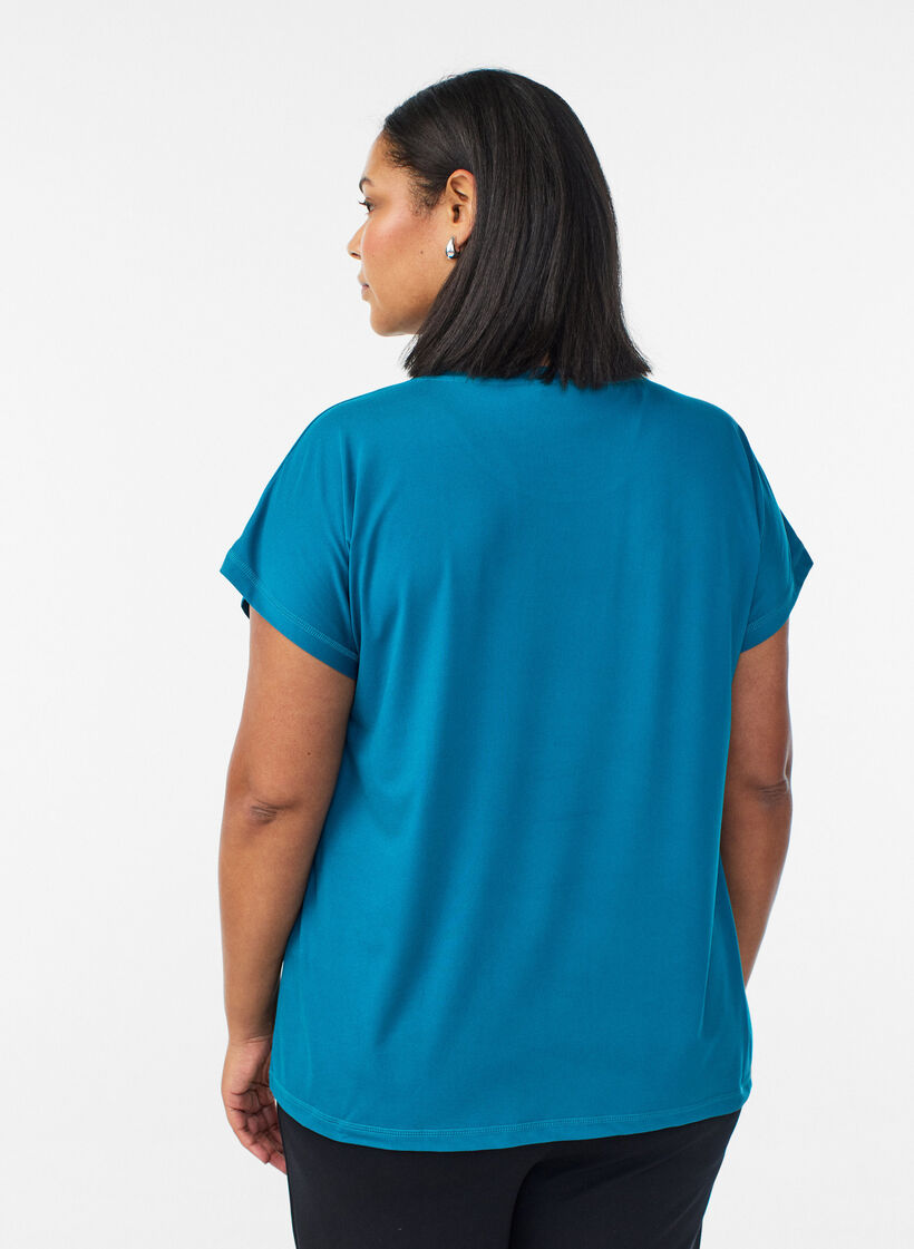 T-shirt de sport couleur unie, Vert, Model image number 2