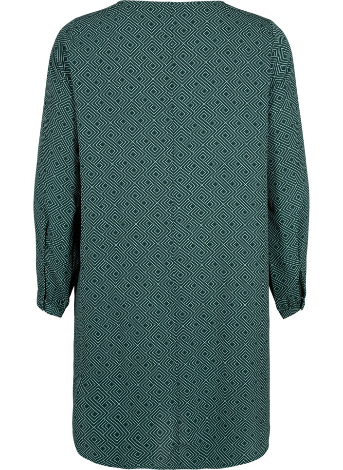 Robe &agrave; col en V avec imprim&eacute;, Scarab Graphic AOP, Packshot image number 1