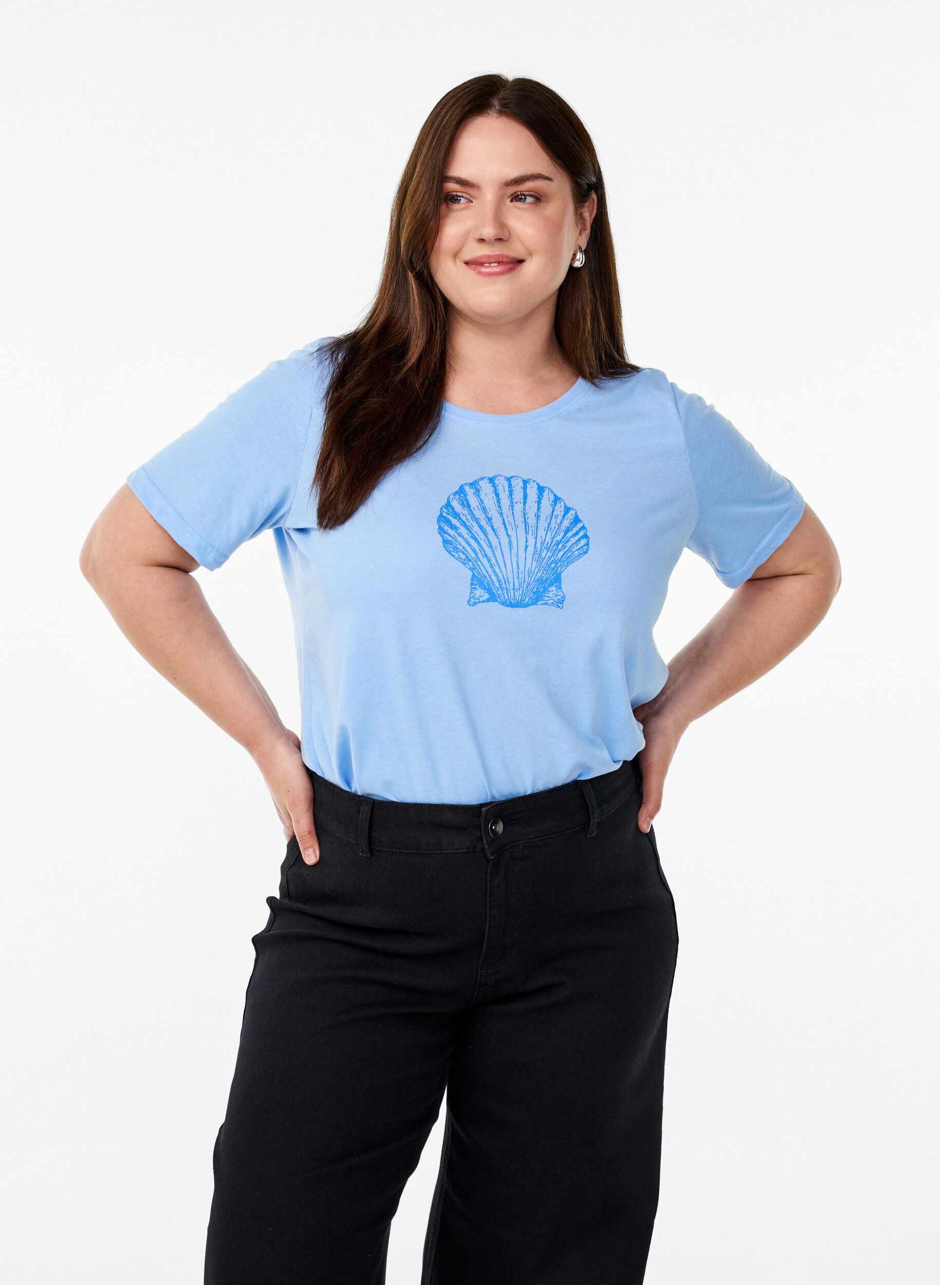 Zizzi FLASH &ndash; T-shirt avec motif, Bleu Clair, Model image number 0