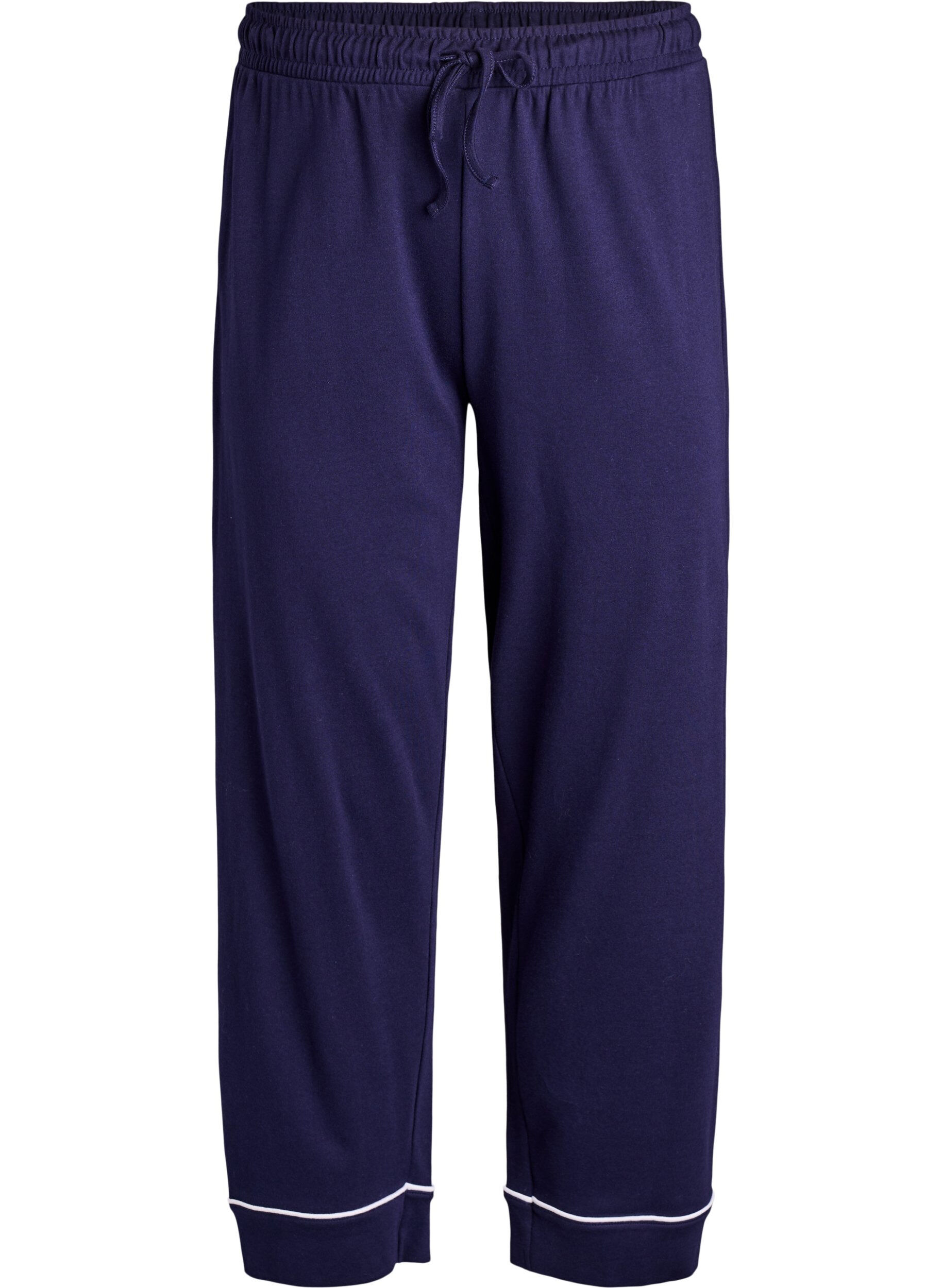 ZizziPantalon de pyjama taille haute en coton, Bleu, Packshot image number 0