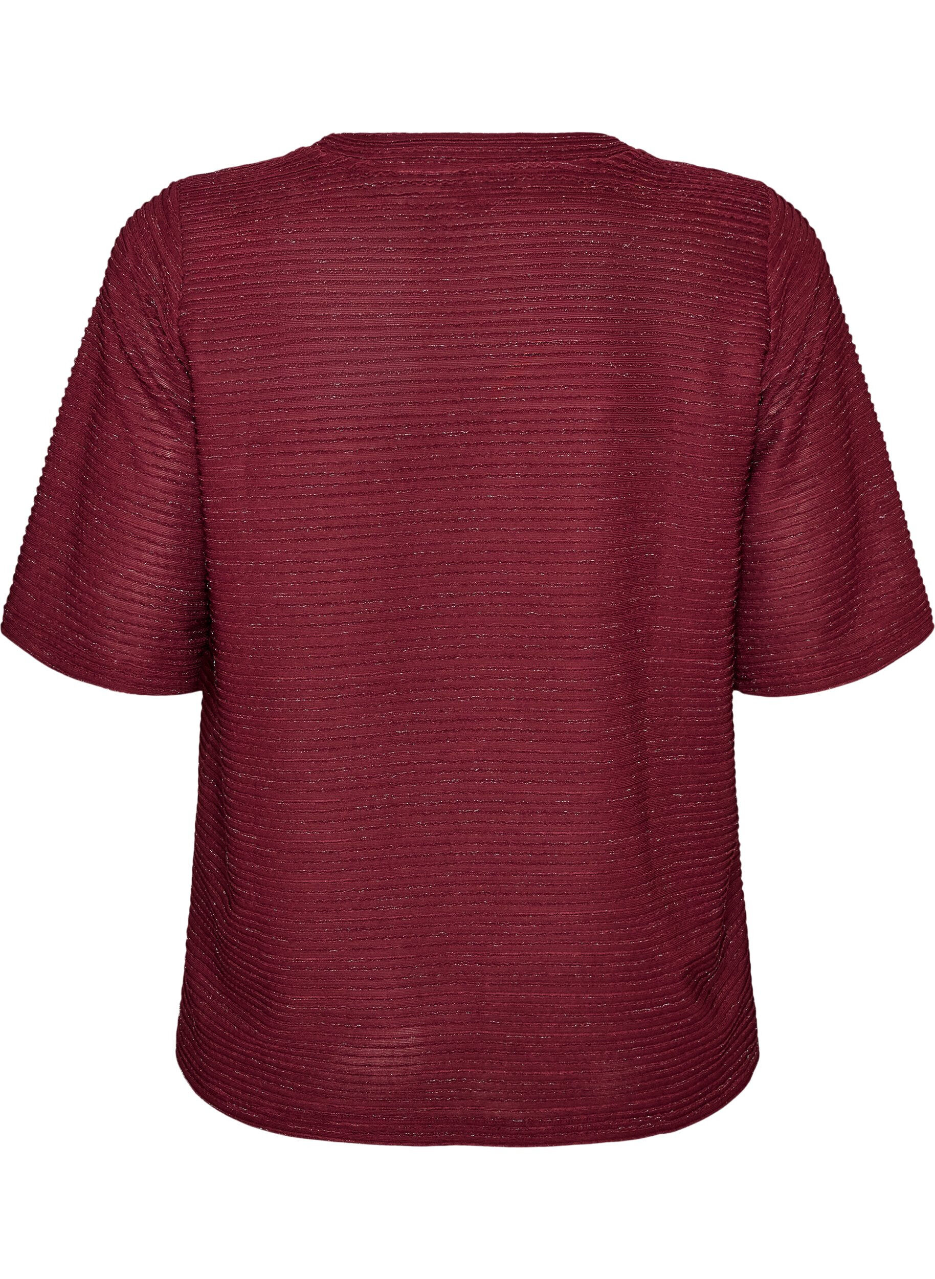 ZizziBlouse textur&eacute;e avec paillettes, Bordeaux, Packshot image number 1