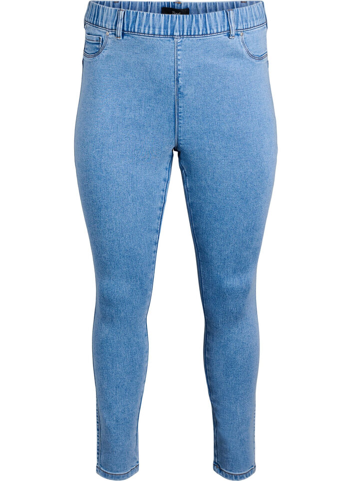 Jeggings &agrave; taille haute., Bleu Clair, Packshot image number 0