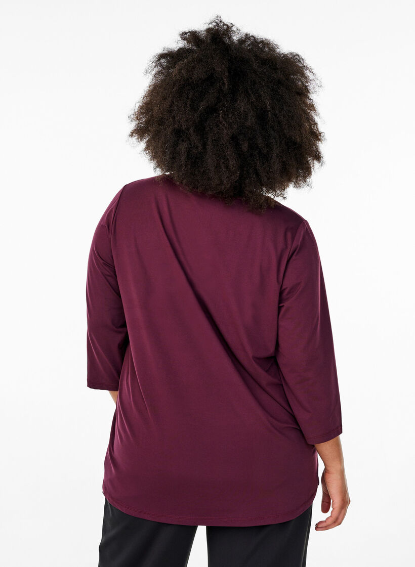 Haut de sport &agrave; manches 3/4, Bordeaux, Model image number 2
