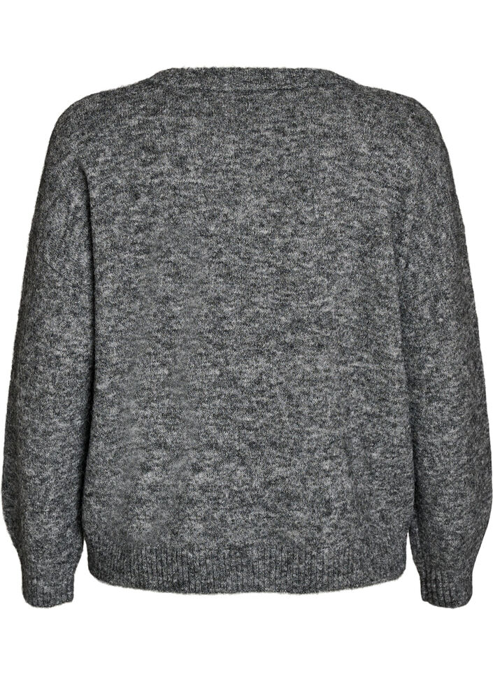 Pull avec application florale, Gris, Packshot image number 1