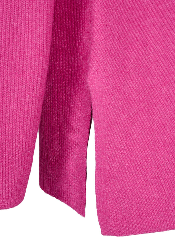 Pull en mélange avec fente latérale, R. Rose/White Mel., Packshot image number 3
