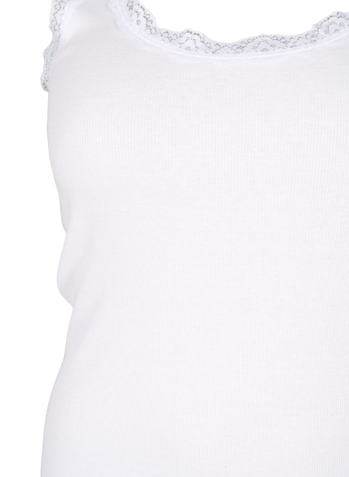 Haut &agrave; dentelle, Blanc, Packshot image number 2