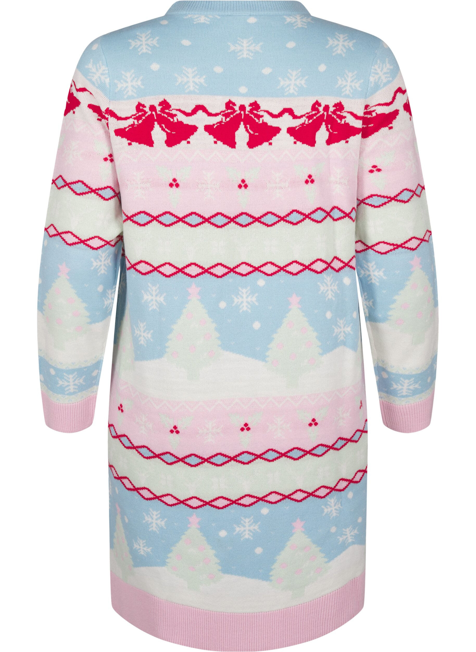 Zizzi Robes de No&euml;l en tricot, Cerulean Comb, Packshot image number 1