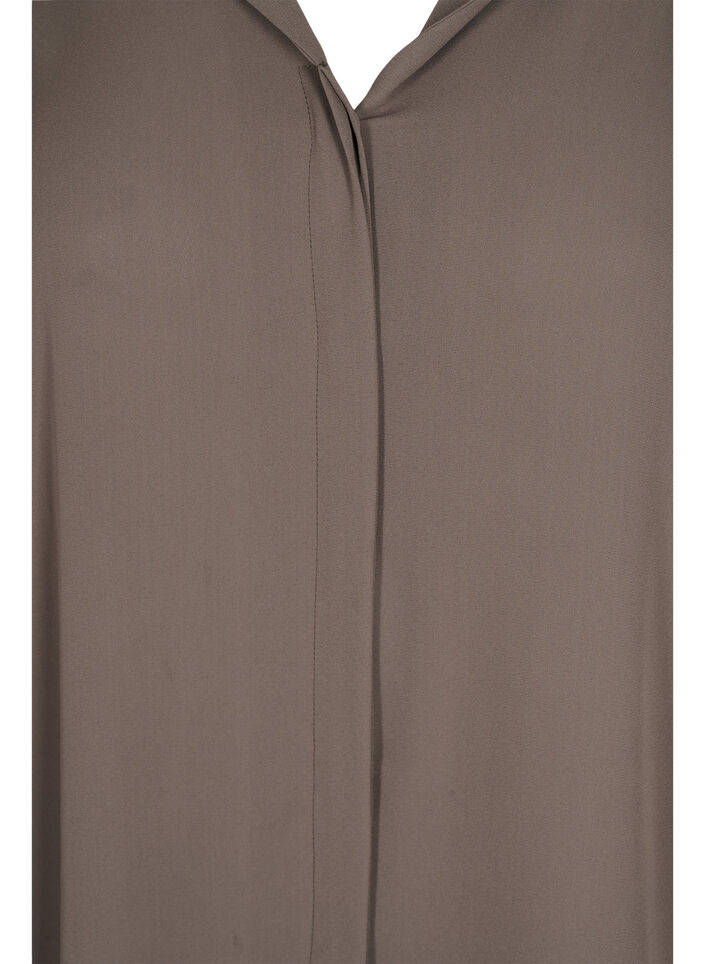 Chemise de couleur unie avec col en V, Falcon, Packshot image number 2