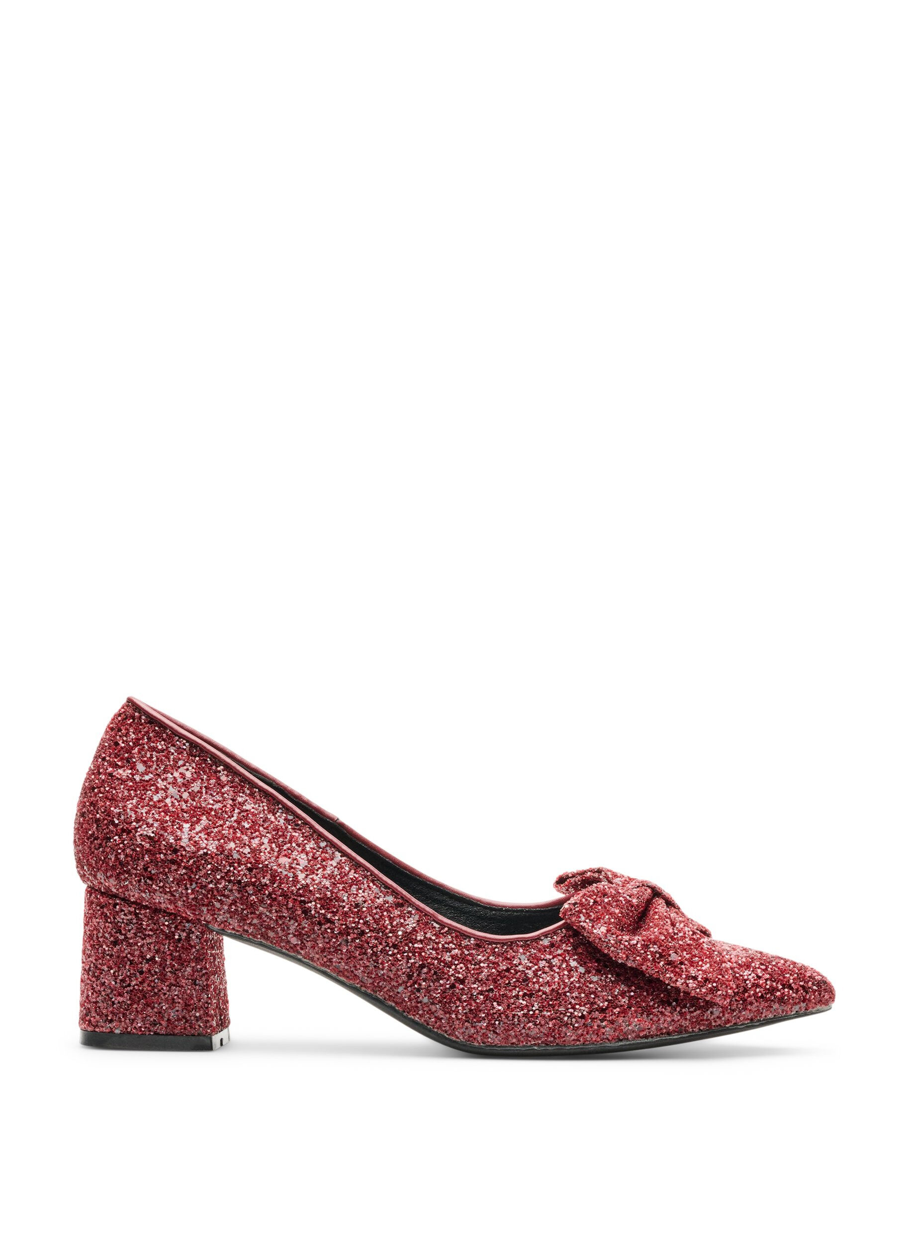 ZizziEscarpin &agrave; paillettes avec n&oelig;ud, Bordeaux, Packshot image number 0