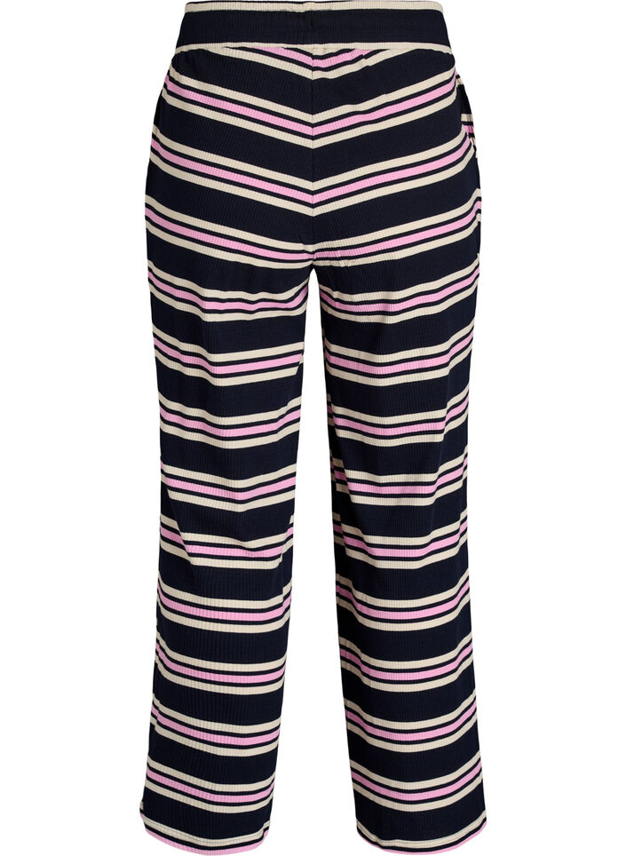 Bas de pyjama &agrave; rayures et coupe ample, Bleu, Packshot image number 1