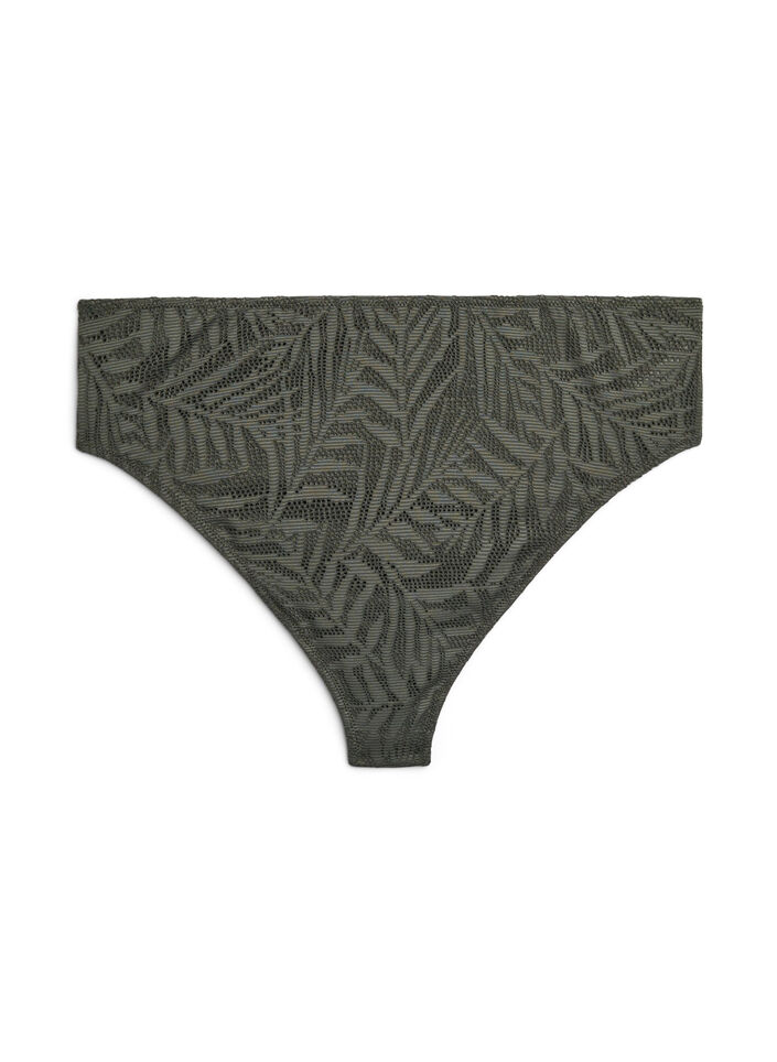 Culotte de bikini br&eacute;silienne en maille structur&eacute;e, Vert, Packshot image number 1