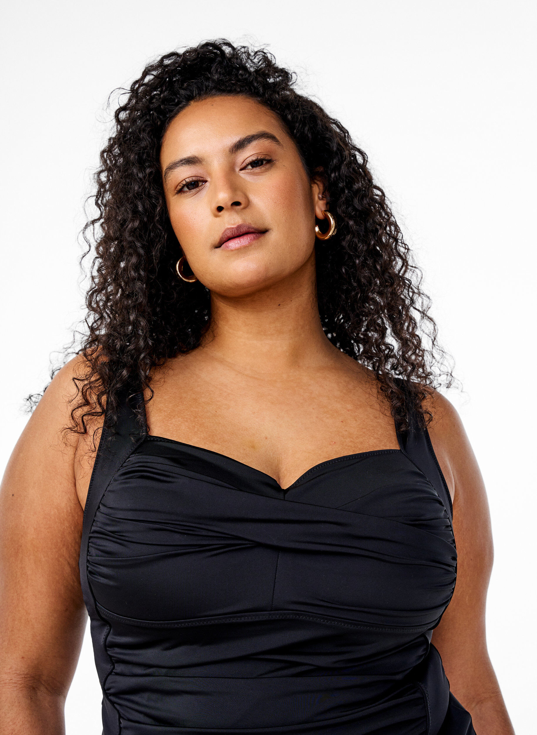 Zizzi Tankini drap&eacute;, Noir, Model image number 2