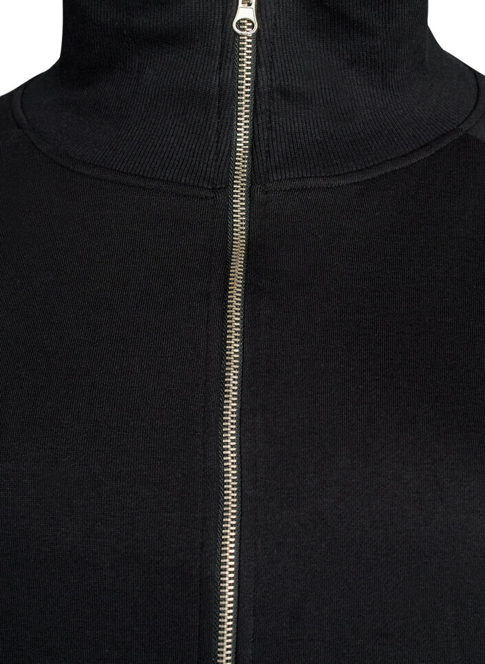 Cardigan sweat avec col montant et zip, Noir, Packshot image number 2