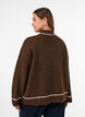 Pull en maille &agrave; col roul&eacute; et rayures contrastantes, Marron, Model image number 2