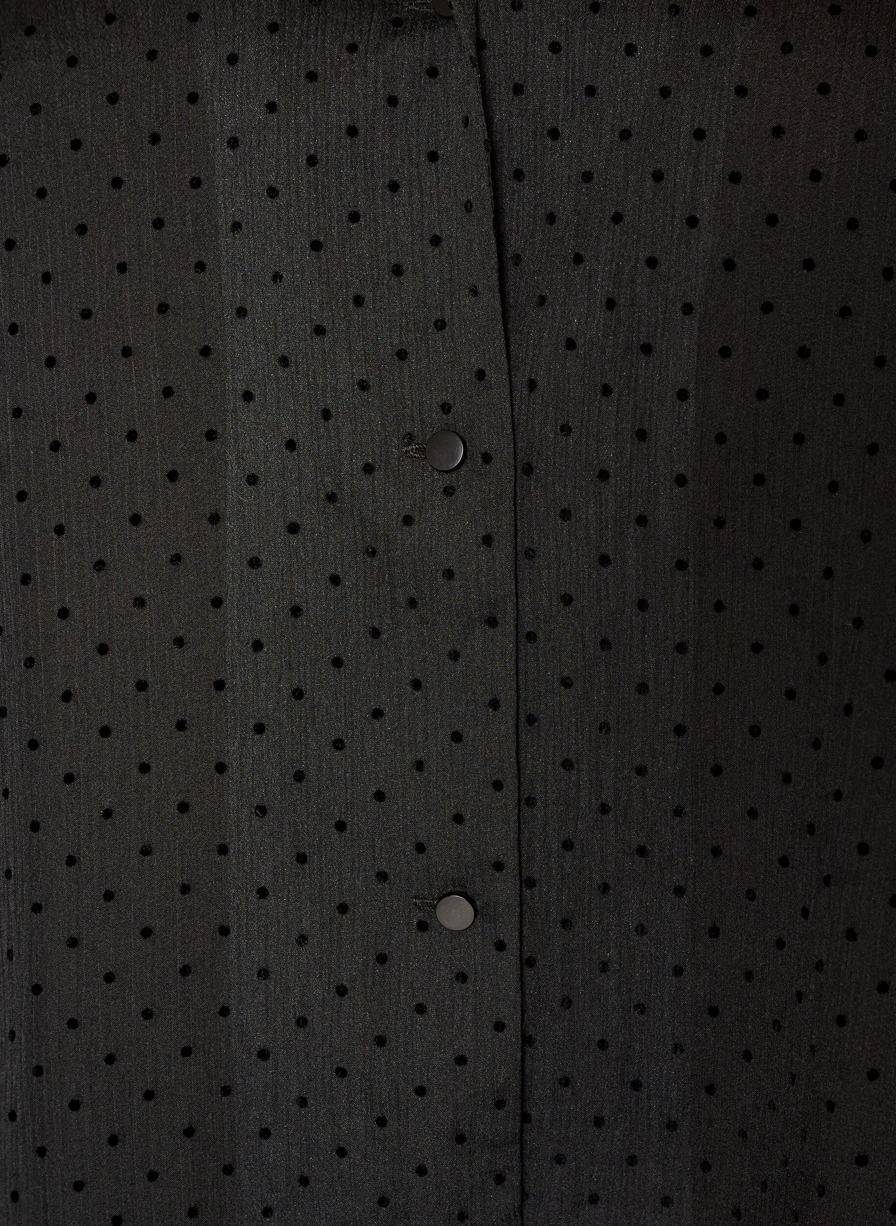 ZizziChemisier &agrave; pois avec revers, Noir, Packshot image number 2