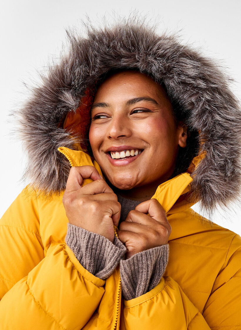 Veste courte à capuche, Jaune, Image image number 0