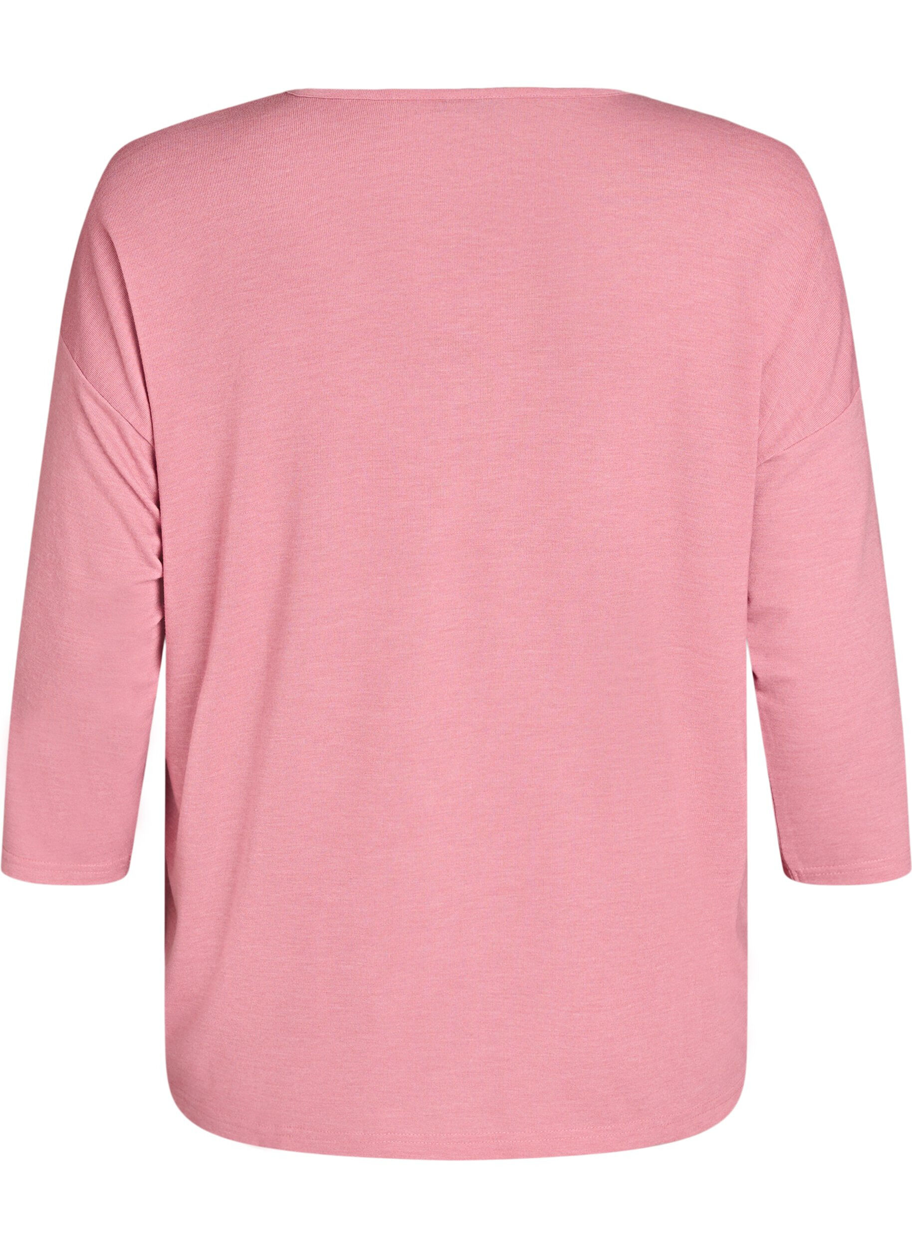 Zizzi Blouse en jersey avec manches 3/4, Rose poudr&eacute;e, Packshot image number 1