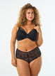 String hipster ouvert taille haute avec dentelle, Noir, Model image number 0