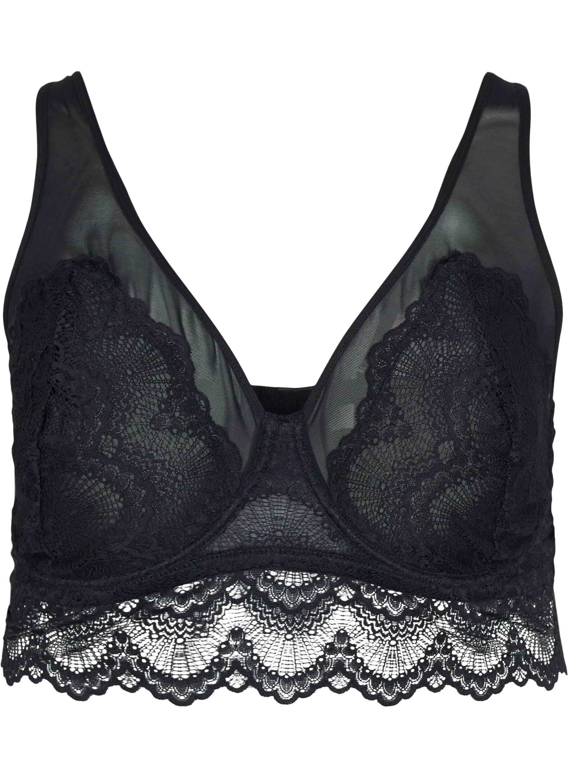 Zizzi Soutien-gorge en dentelle &agrave; armature et maille, Black, Packshot image number 0