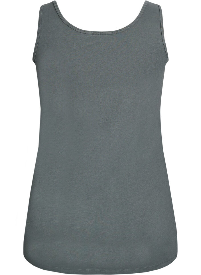 Haut uni Basic en coton, Vert fonc&eacute;, Packshot image number 1