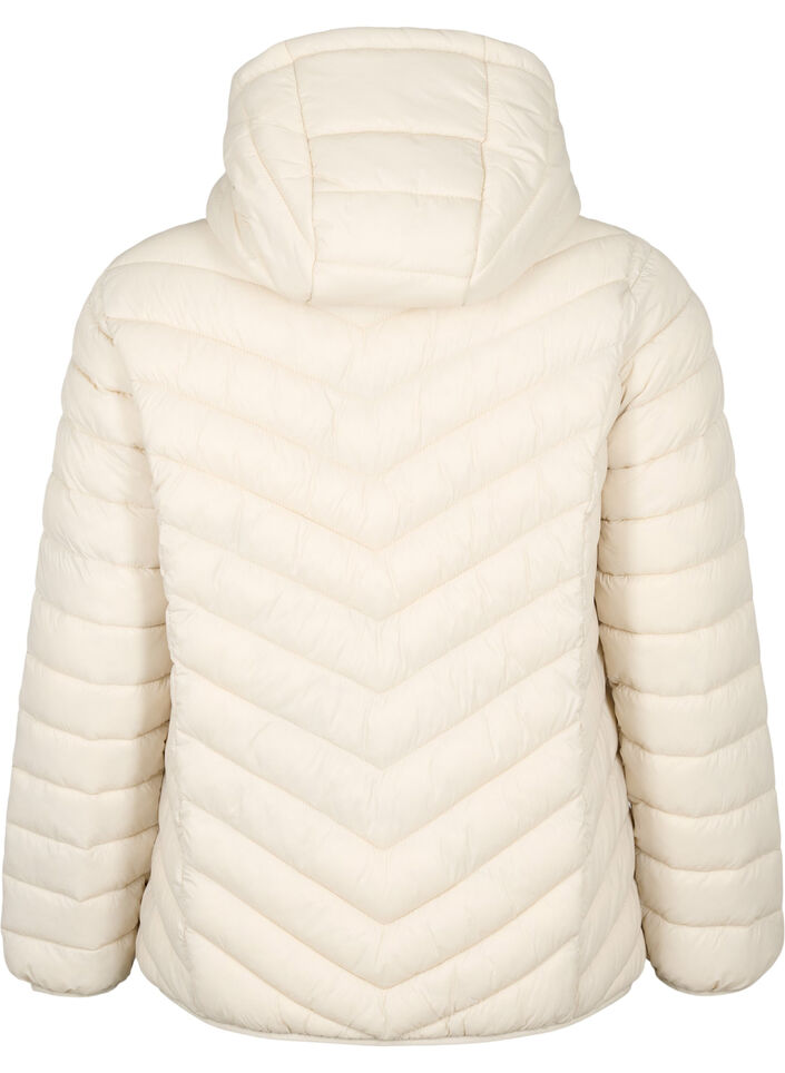 Doudoune l&eacute;g&egrave;re matelass&eacute;e &agrave; capuche, Beige, Packshot image number 1