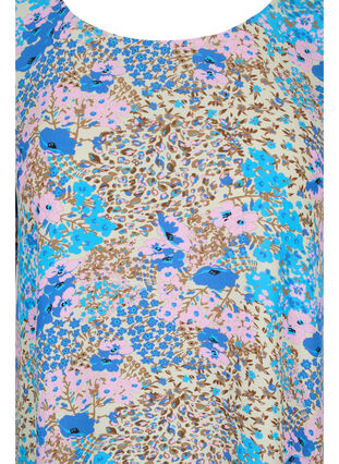 Chemisier à manches courtes en viscose avec imprimé floral, Blue Rose Flower, Packshot image number 2